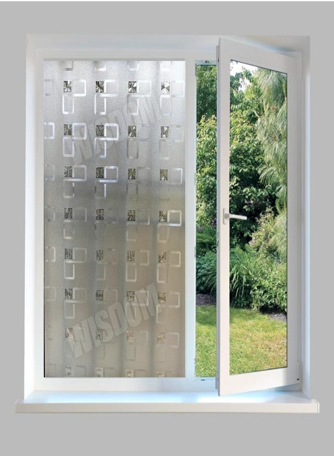 WISDOM Glass Frosted Window Film Self Adhesive Privacy Home/Kitchen/Bathroom Window Film 24x60 in - Image 3